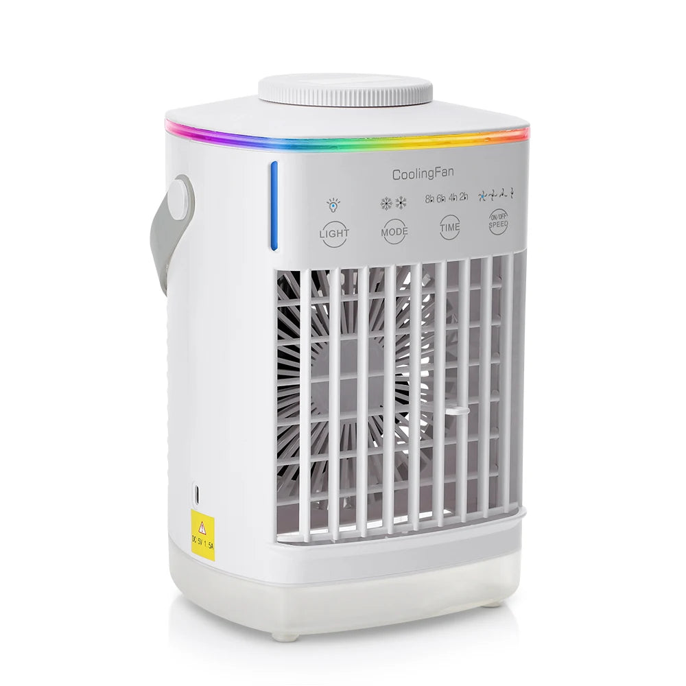 3 in 1 Fan Air Conditioner Household Small Air Cooler LED Night Light Portable Humidifier Air Adjustment Fan Office Home Fan