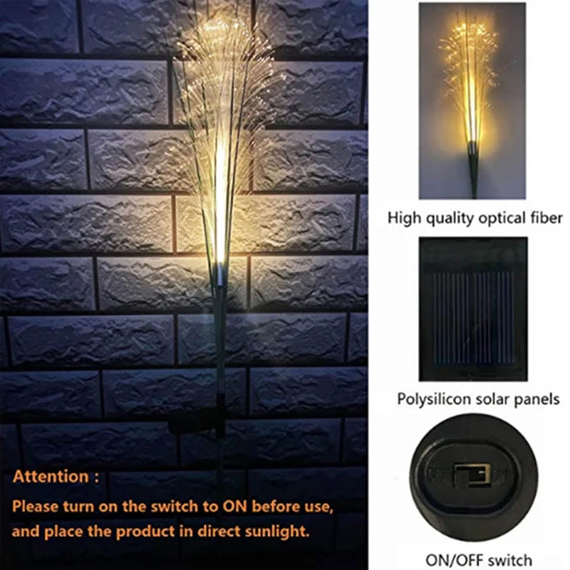LED Solar Garden Lights Luminous Reed Outdoor Decorative Solar Powered Flower Stake Light Christmas Lights for Yard Lawn Garden