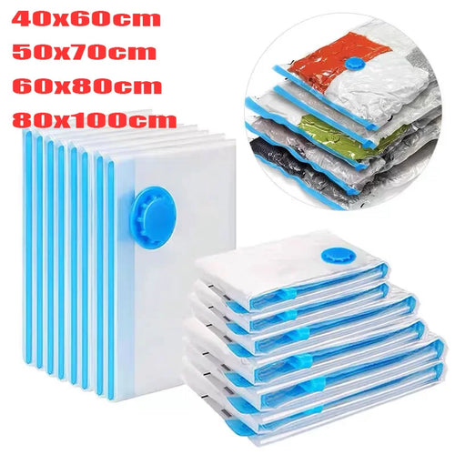 8-Pack Vacuum Storage Bags with Hand Pump - Space Saver
