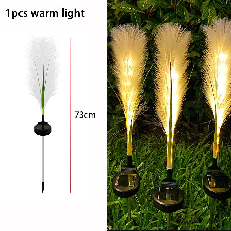 LED Solar Garden Lights Luminous Reed Outdoor Decorative Solar Powered Flower Stake Light Christmas Lights for Yard Lawn Garden