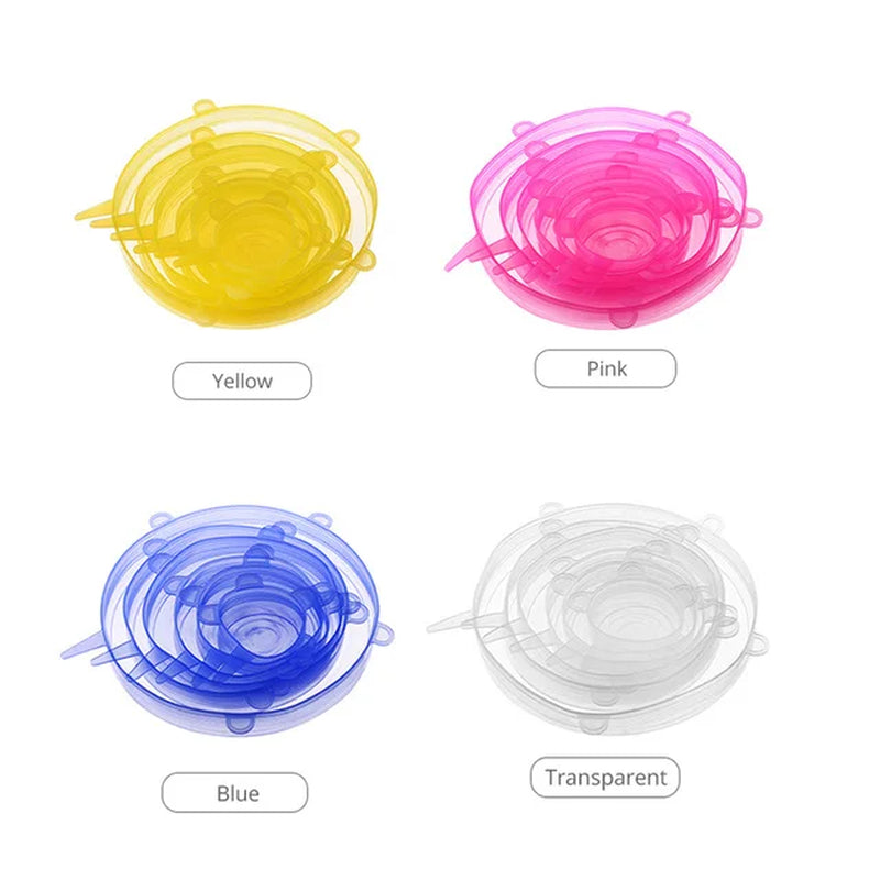 Reusable Silicone Stretch Lids Kitchen Fresh Keeping Covers