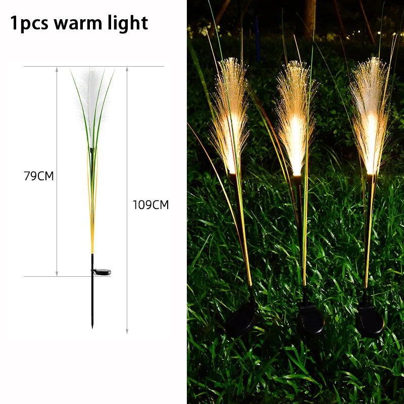 LED Solar Garden Lights Luminous Reed Outdoor Decorative Solar Powered Flower Stake Light Christmas Lights for Yard Lawn Garden