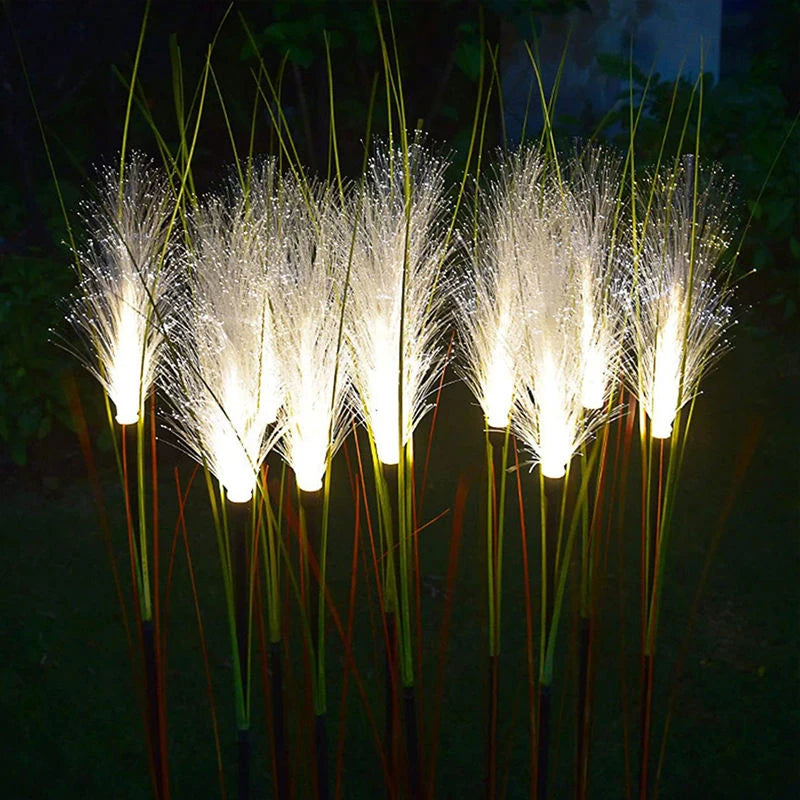 LED Solar Garden Lights Luminous Reed Outdoor Decorative Solar Powered Flower Stake Light Christmas Lights for Yard Lawn Garden