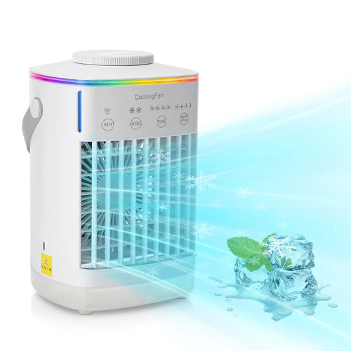 3 in 1 Fan Air Conditioner Household Small Air Cooler LED Night Light Portable Humidifier Air Adjustment Fan Office Home Fan