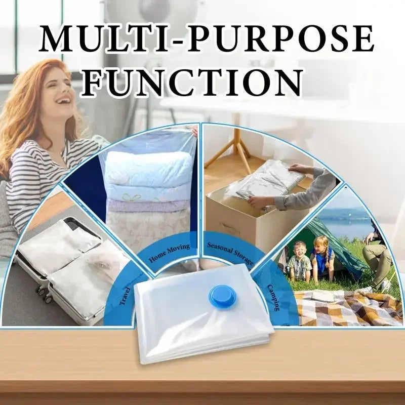 8-Pack Vacuum Storage Bags with Hand Pump - Space Saver