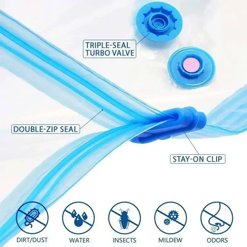 8-Pack Vacuum Storage Bags with Hand Pump - Space Saver