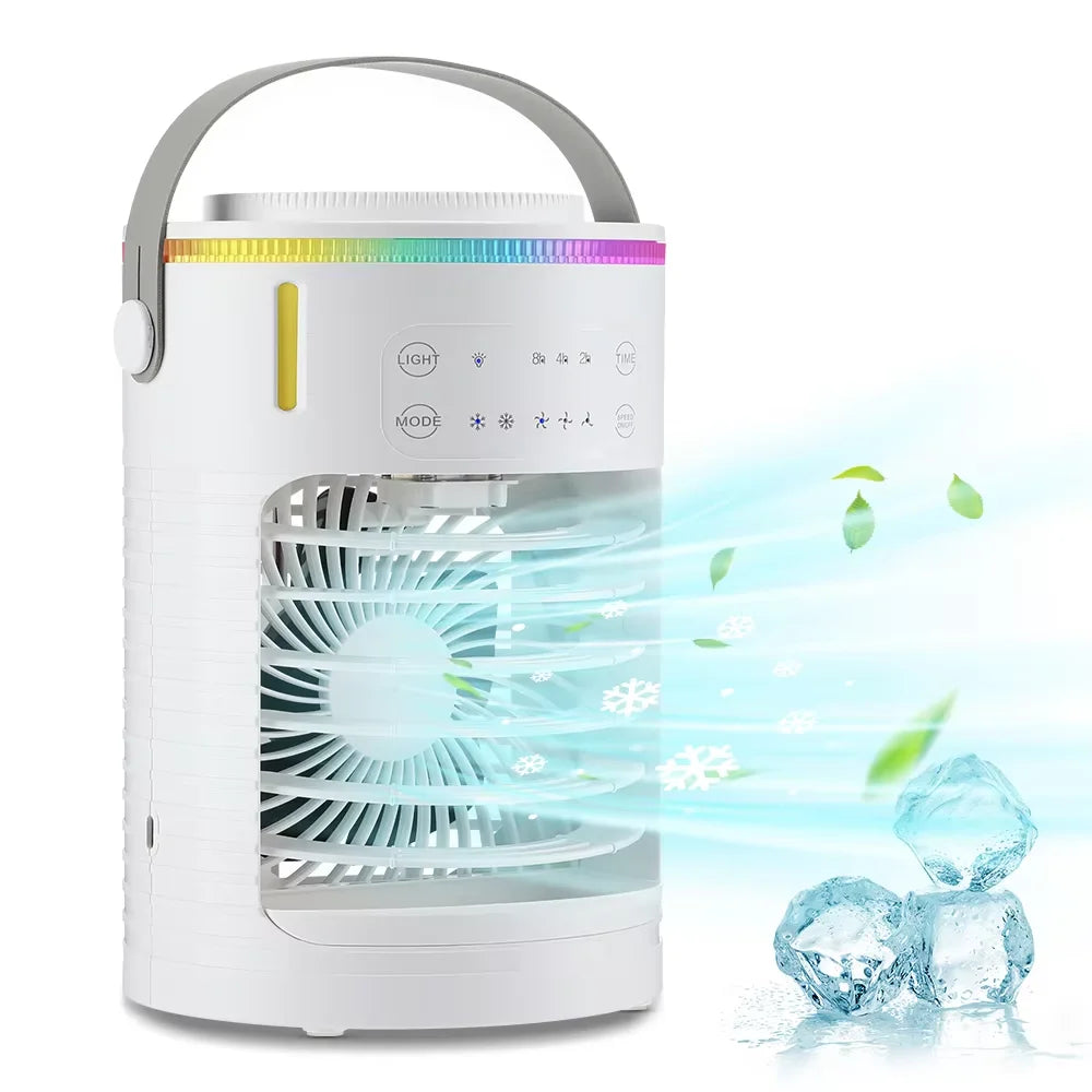 3 in 1 Fan Air Conditioner Household Small Air Cooler LED Night Light Portable Humidifier Air Adjustment Fan Office Home Fan